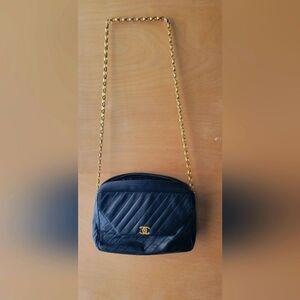 Authentic Vintage Chanel Large Bijou Strap Shoulder Camera CrossBody Bag Purse